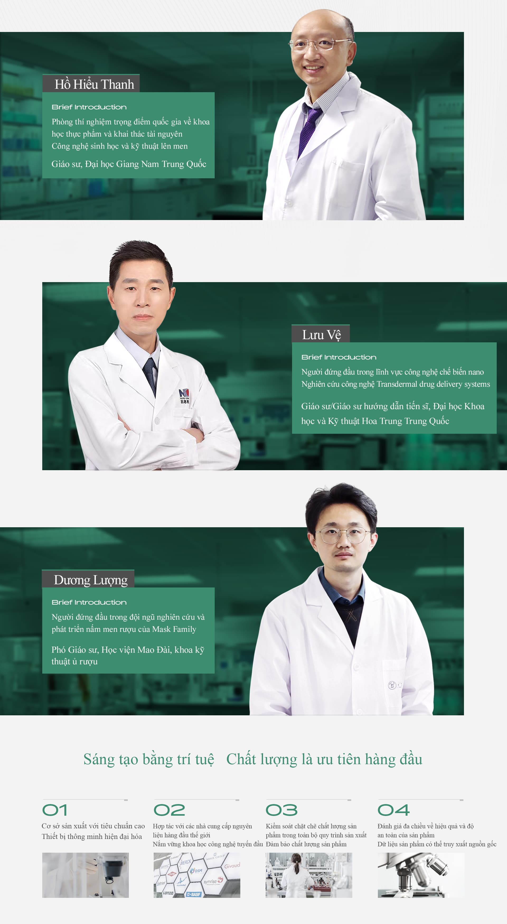 Đội ngũ chuyên gia nghiên cứu và phát triển hợp tác chiến lược Ba lĩnh vực chủ yếu cùng nhau nghiên cứu những con đường mới cho việc chăm sóc da khoa học